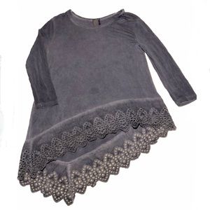 C. Oliver Asymmetrical Eyelet Lace Tunic‎